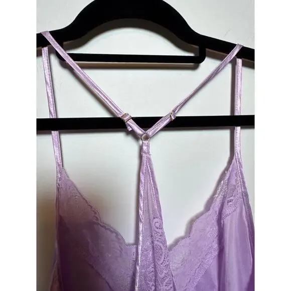 Brand New Flora Women's Size Medium Purple Orchid Satin Sleepwear Set 2 Piece - Picture 10 of 11